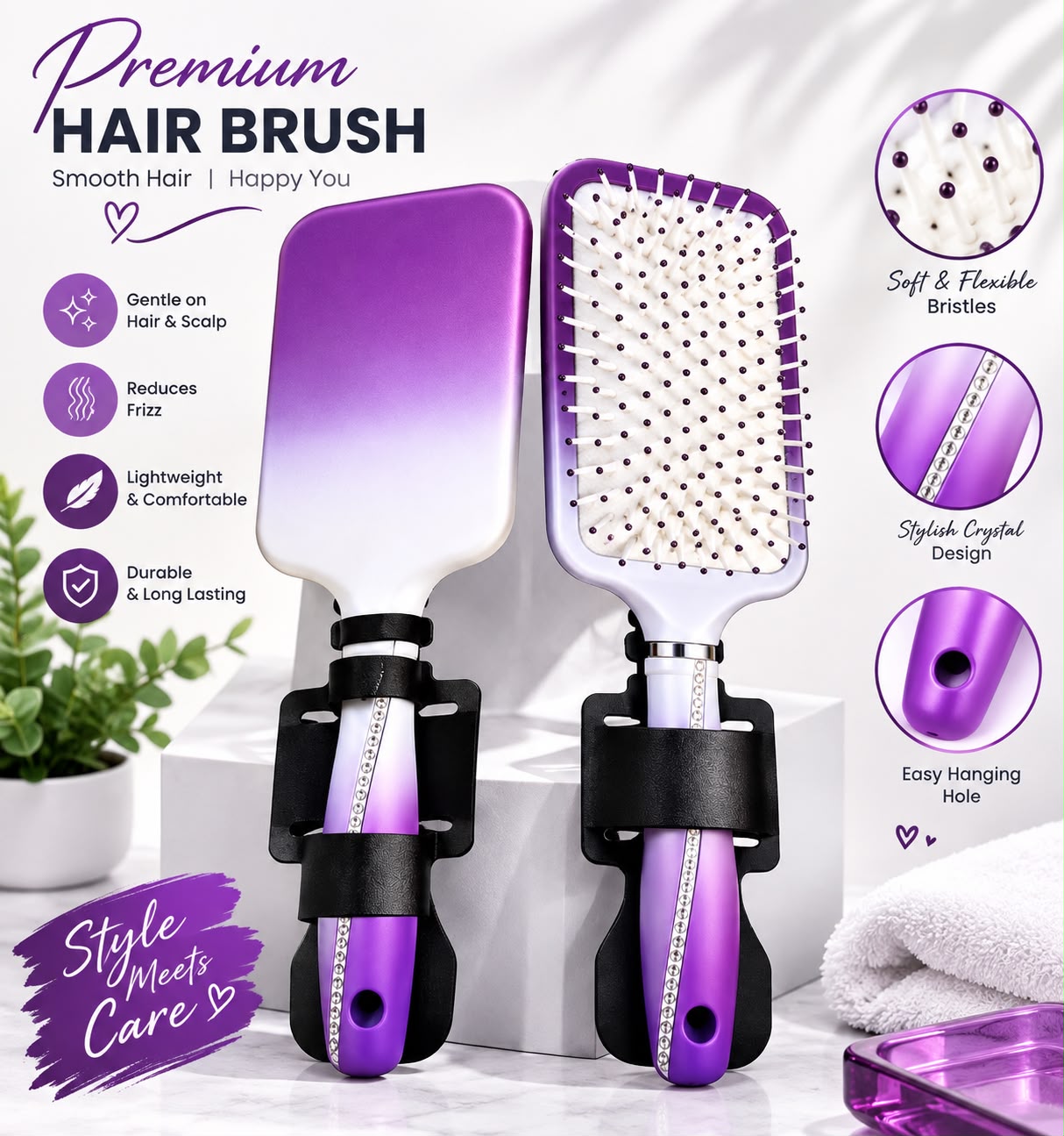 Premium Hair Brush, 9581-14 - Image 2