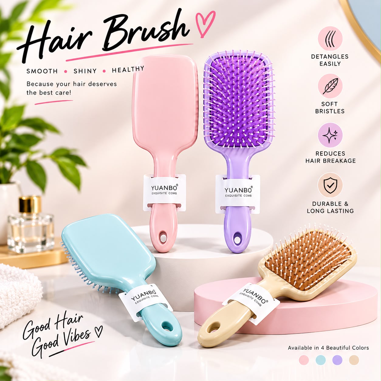 Yuanbo Exquisite Hair Brush, 2219-1