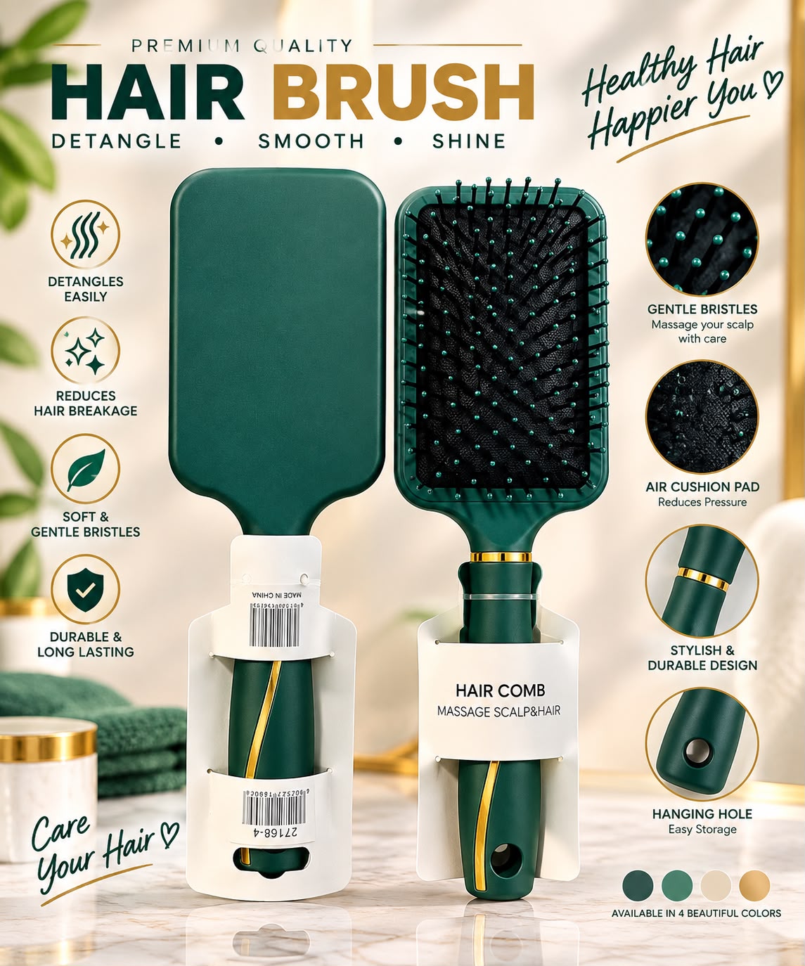 Yuanbo Exquisite Hair Brush, 27168-4