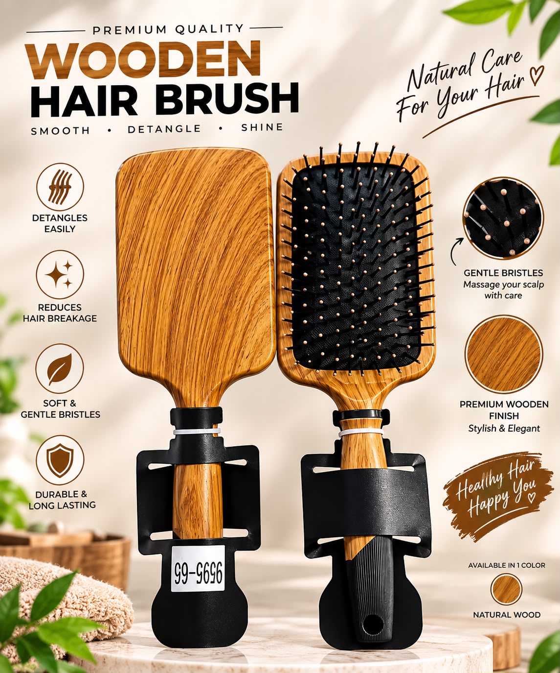Yuanbo Exquisite Hair Brush, 9595-65