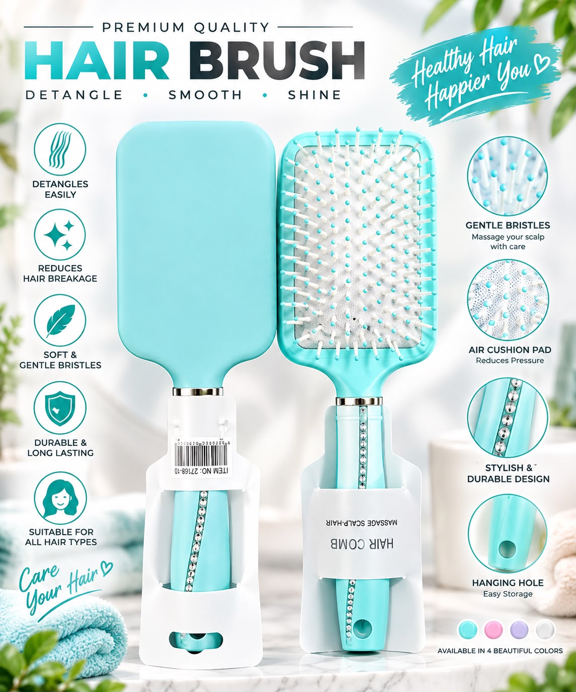 Yuanbo Exquisite Hair Brush, 27168-3