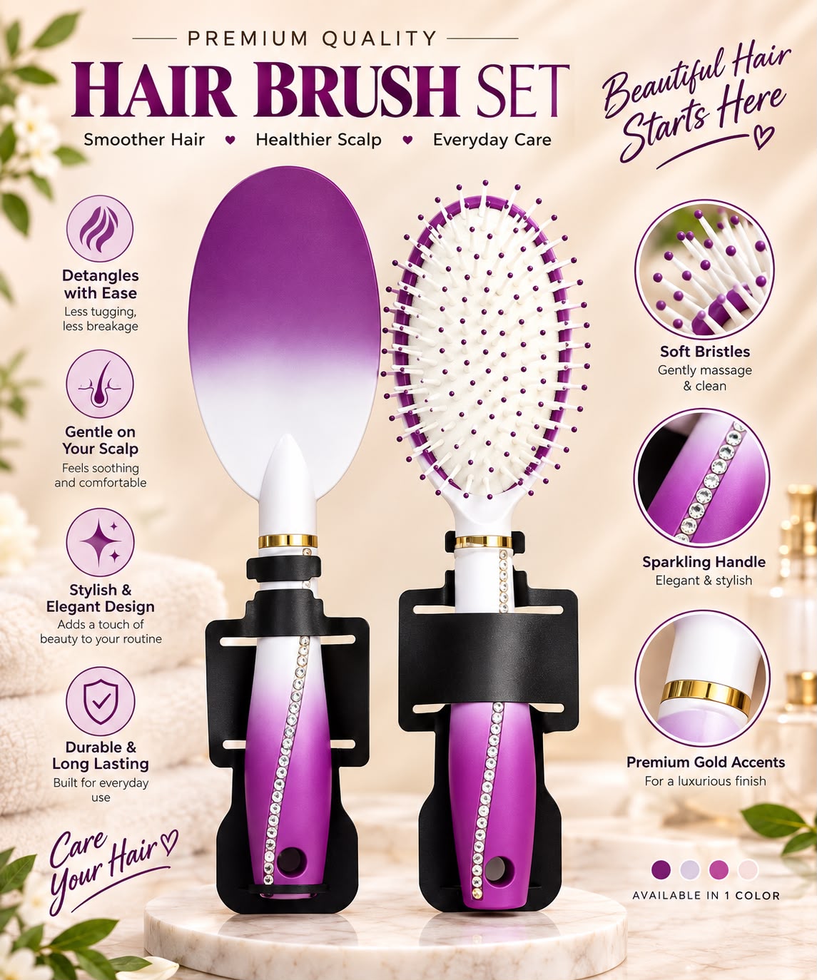 Yuanbo Exquisite Hair Brush, 9551-14