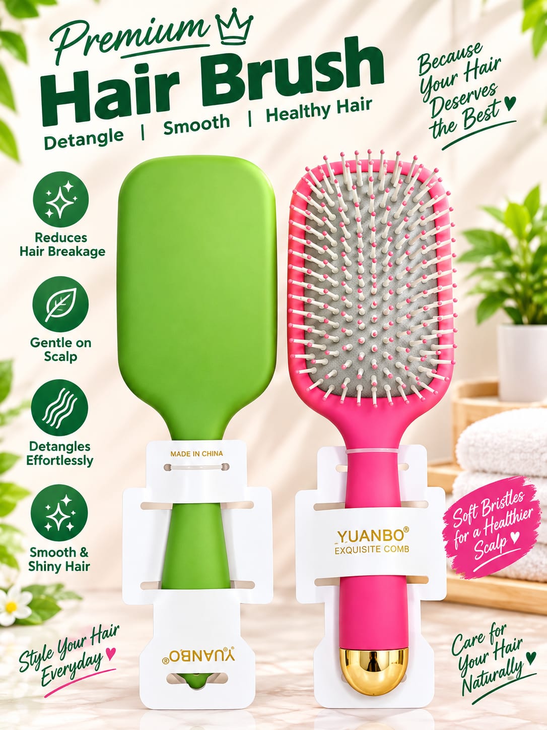 Yuanbo exquisite Hair Brush,