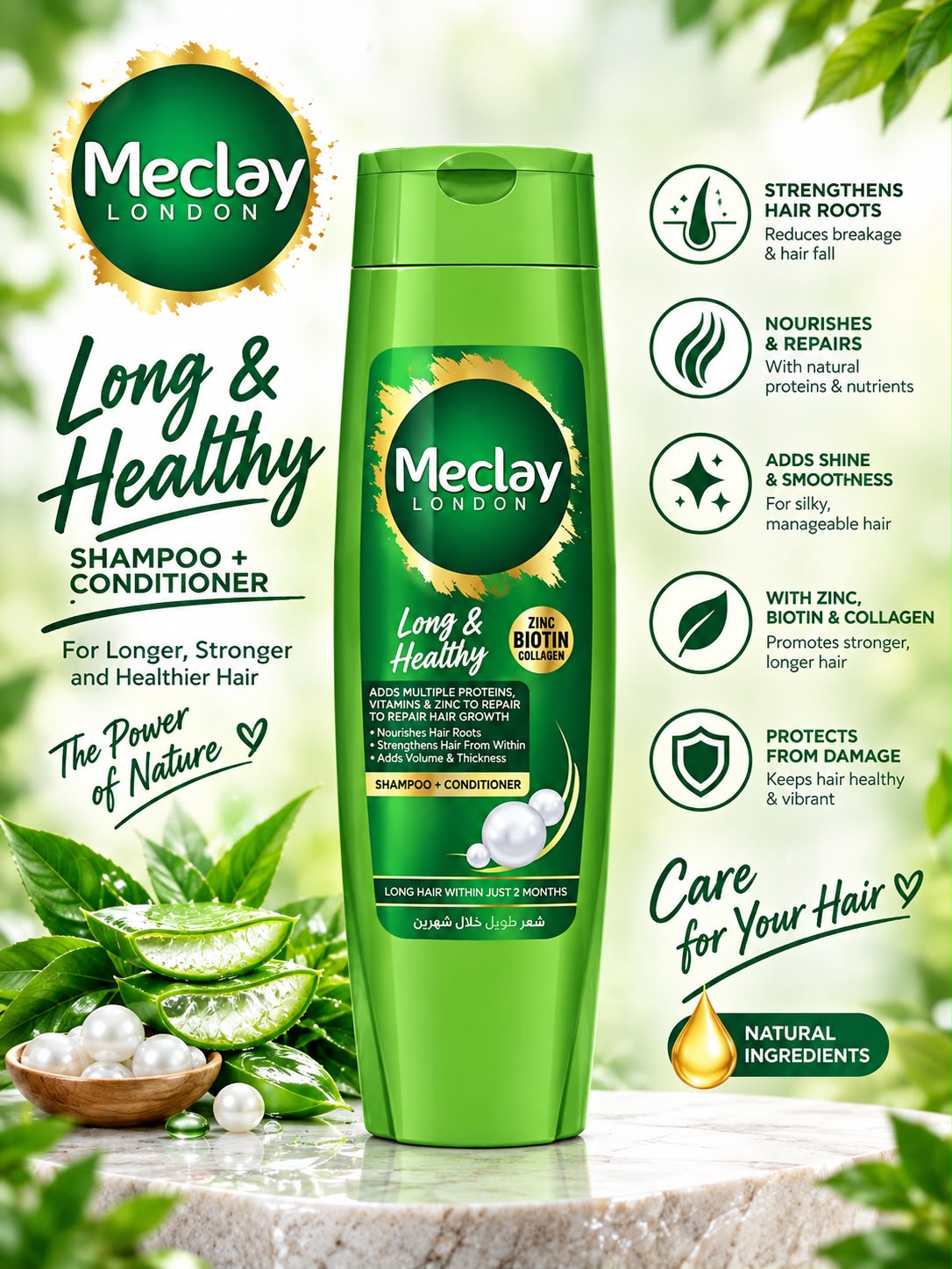 Meclay London Shampoo Long & Healthy 185ml