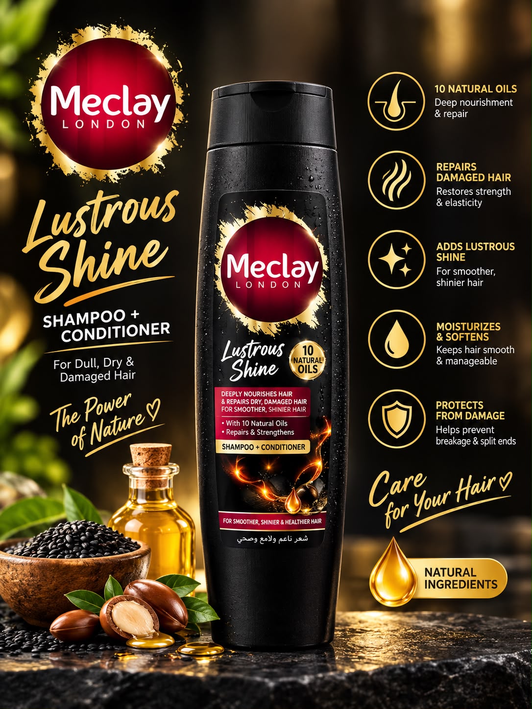 Meclay London Lustrous Shine Shampoo 185ml