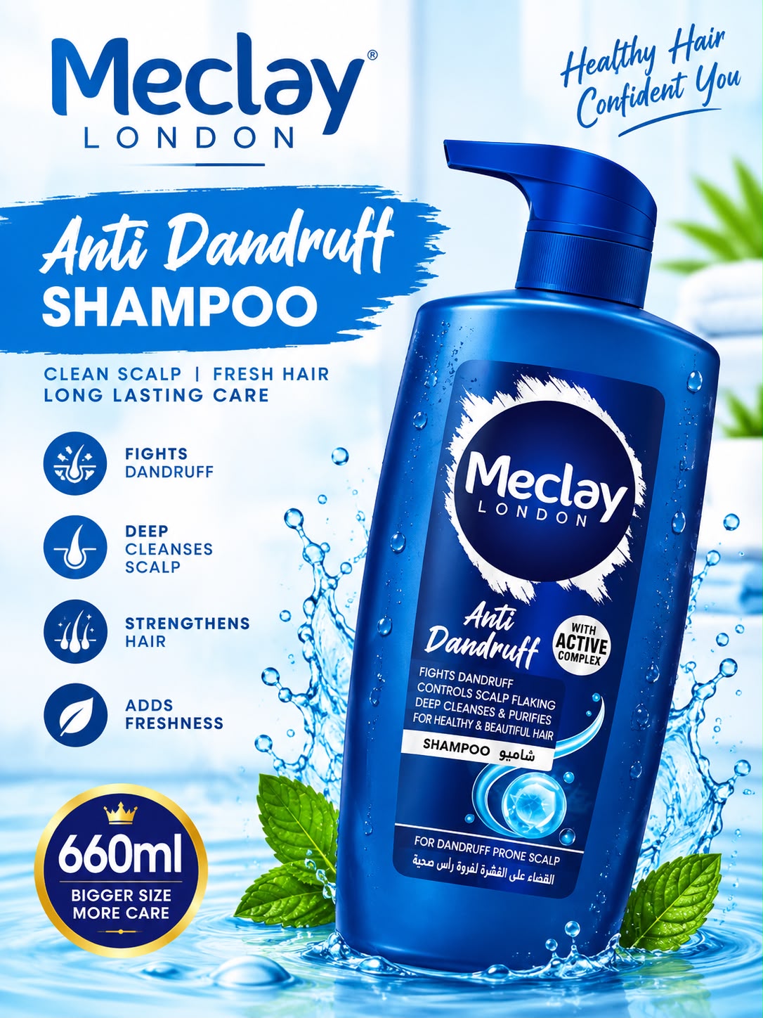 Meclay London Anti Dandruff Shampoo 660ml Pump