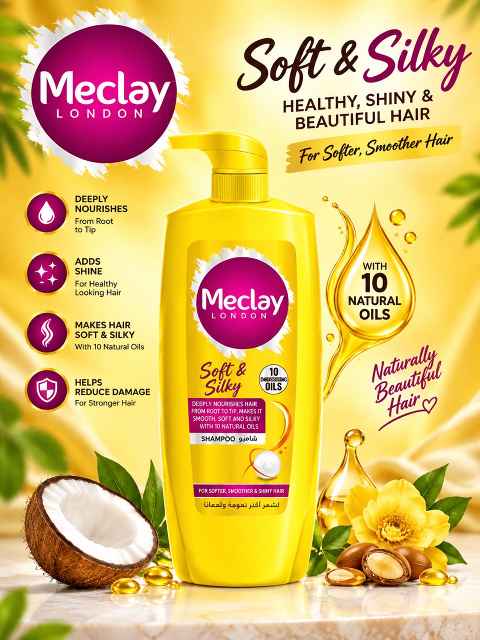 Meclay London Shampoo Soft & Silky 660ml Pump