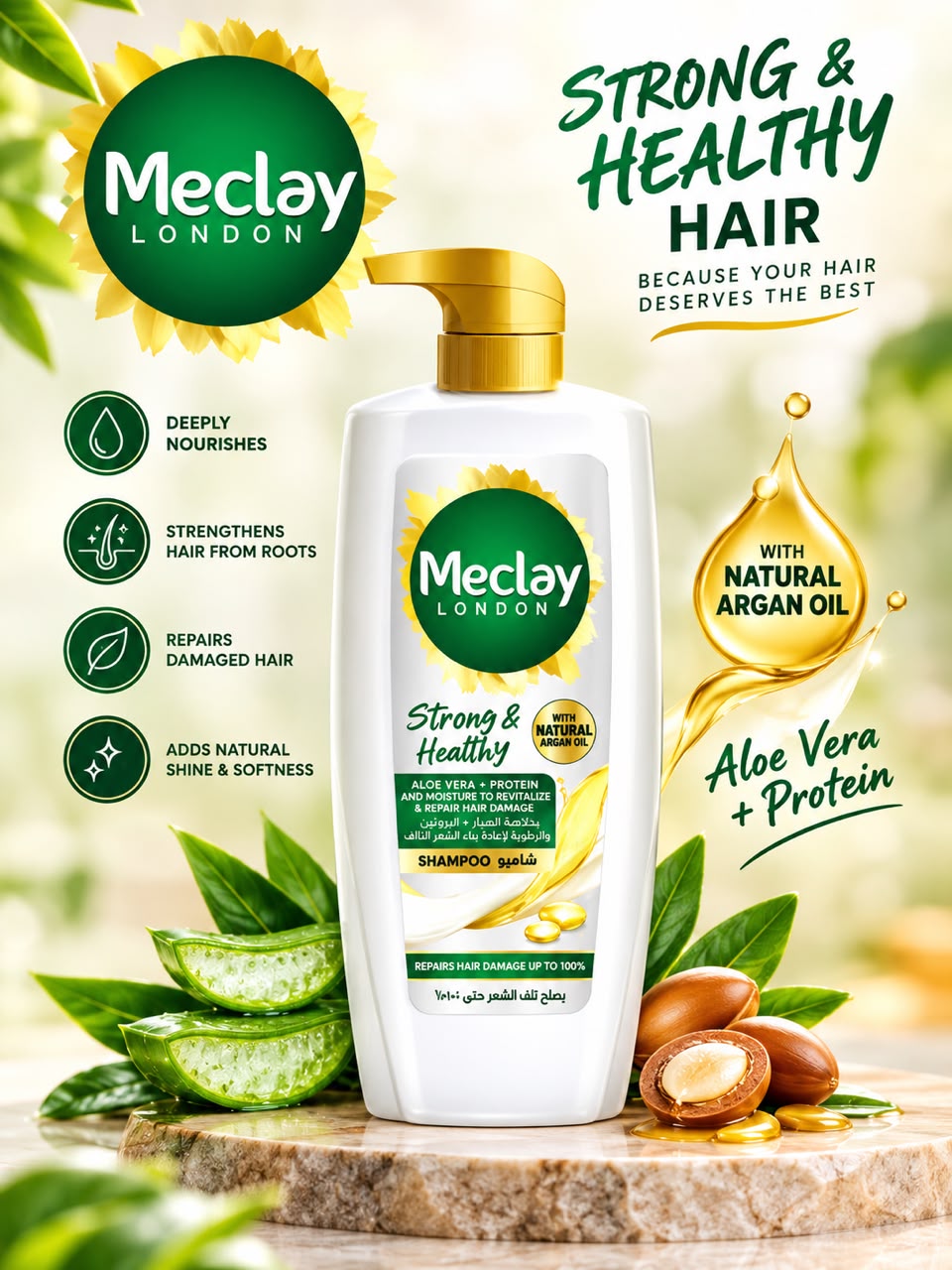 Meclay London Shampoo Strong & Healthy 660ml Pump