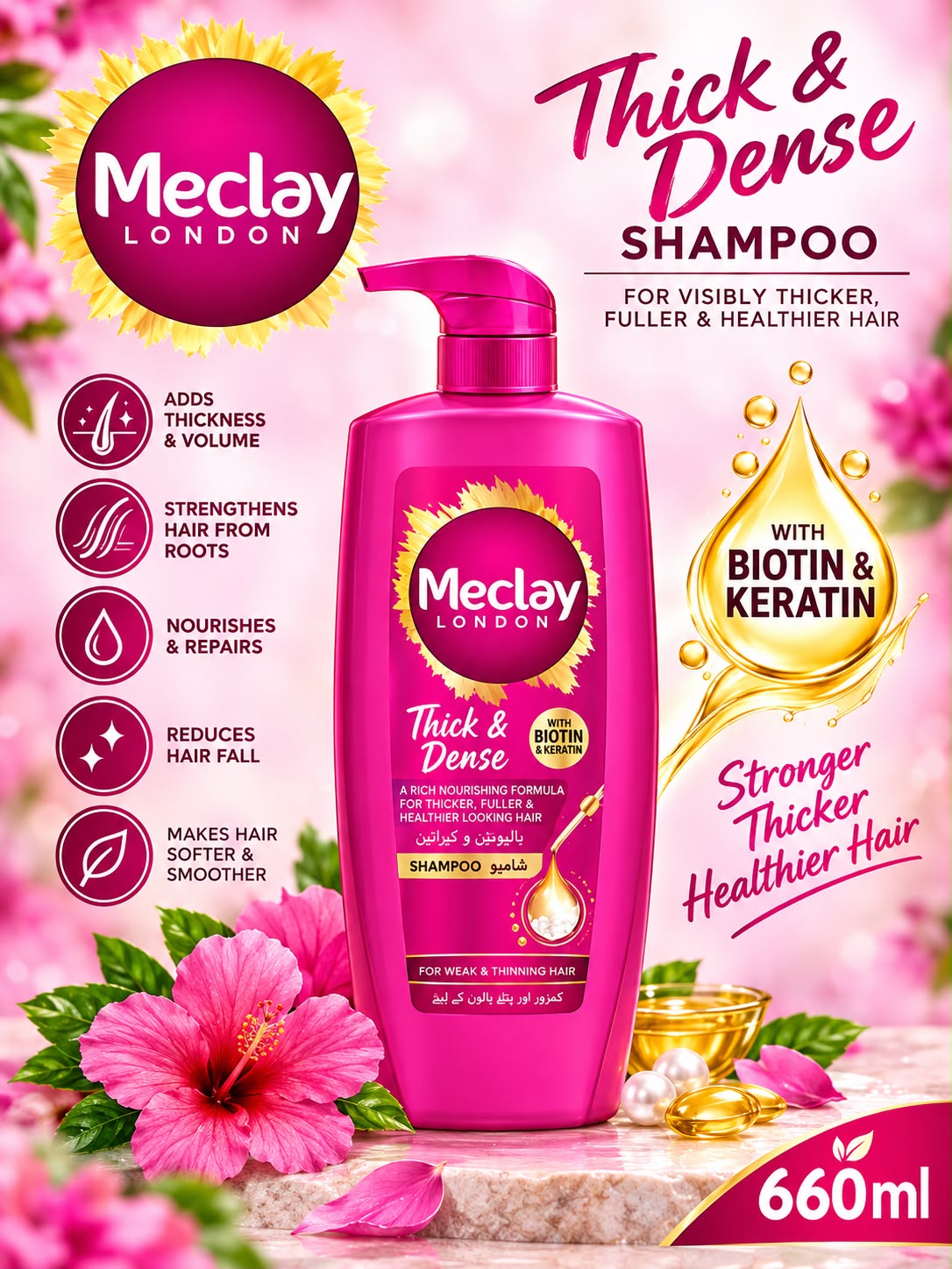 Meclay London Thick & Dense Shampoo 660ml Pump