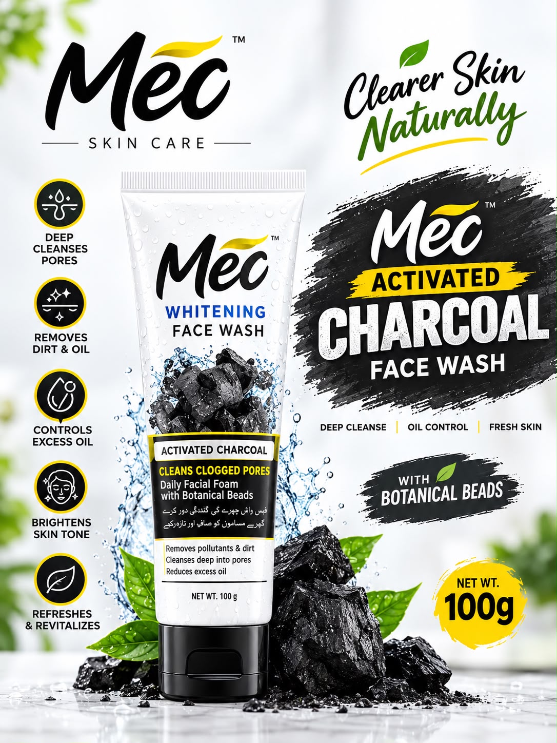 Mec Charcoal Face Wash 100g